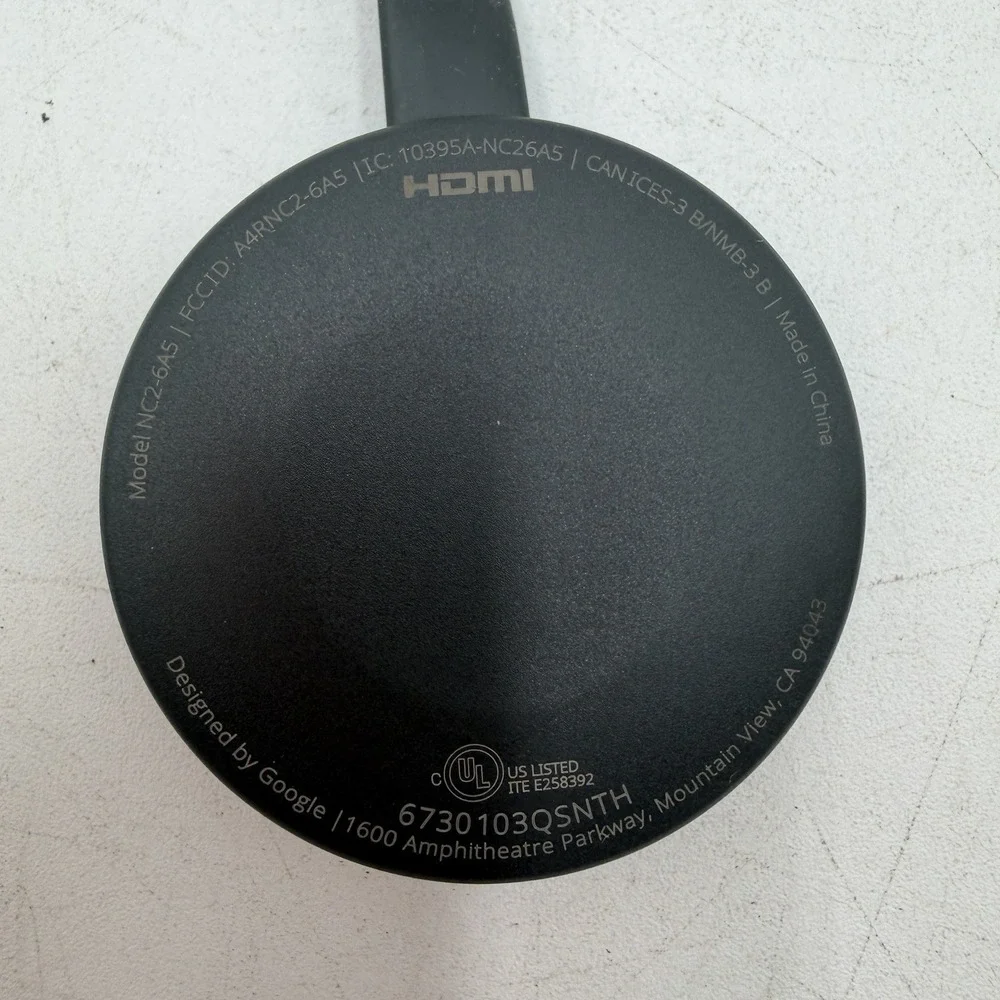 Google Chromecast Model NC2-6A5 HDMI Black 2nd Device Only